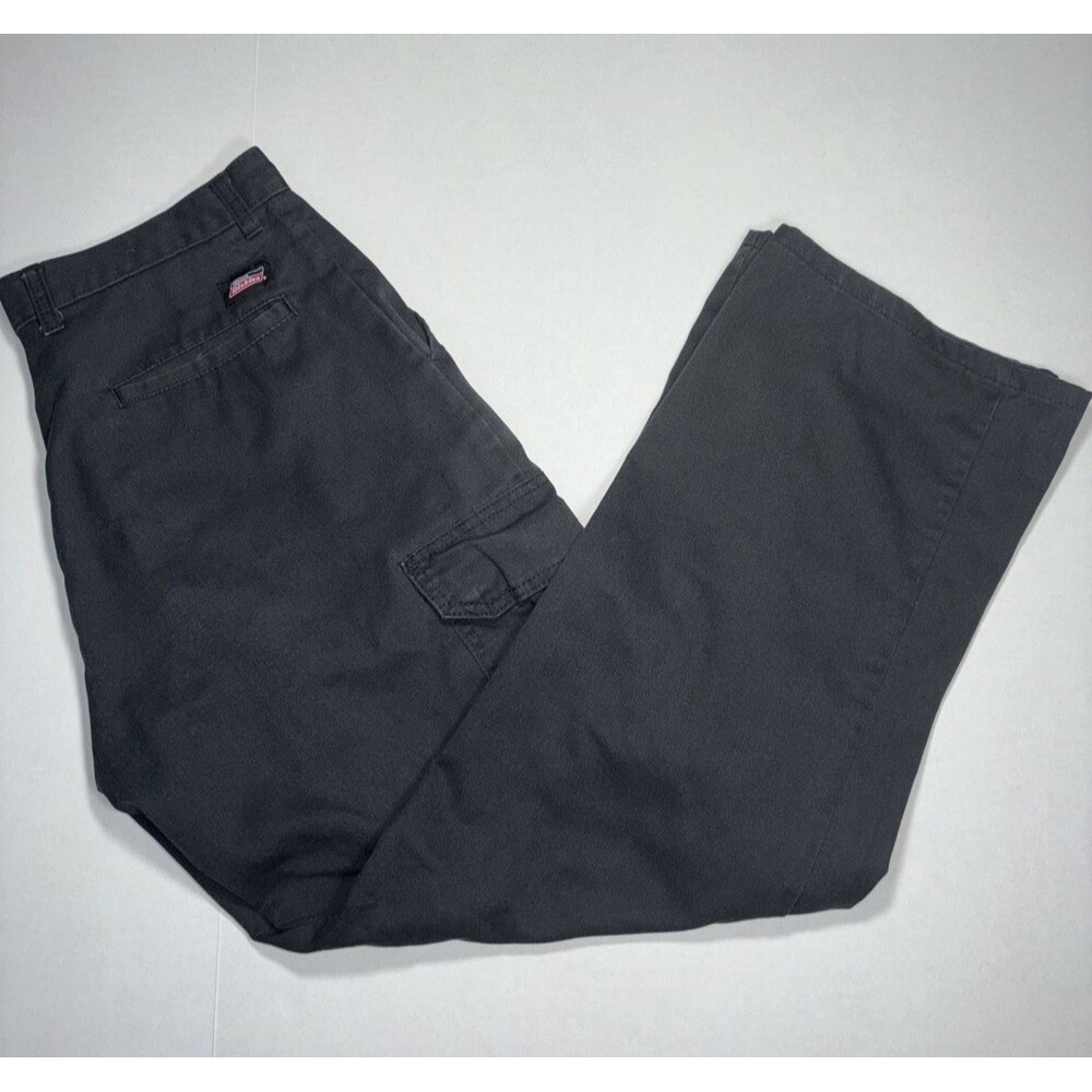 Genuine Dickies Cargo Pants Mens 36x30 Black Straight Leg Utility Work